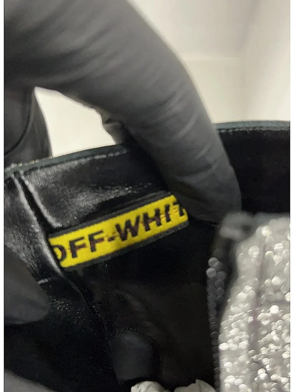 Off-White 2019 Glitter Sock Boots Silver Metallic Size 36 / US 6